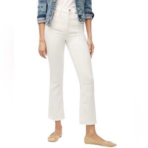 High-Rise White Cropped Flare Jeans | Size 30